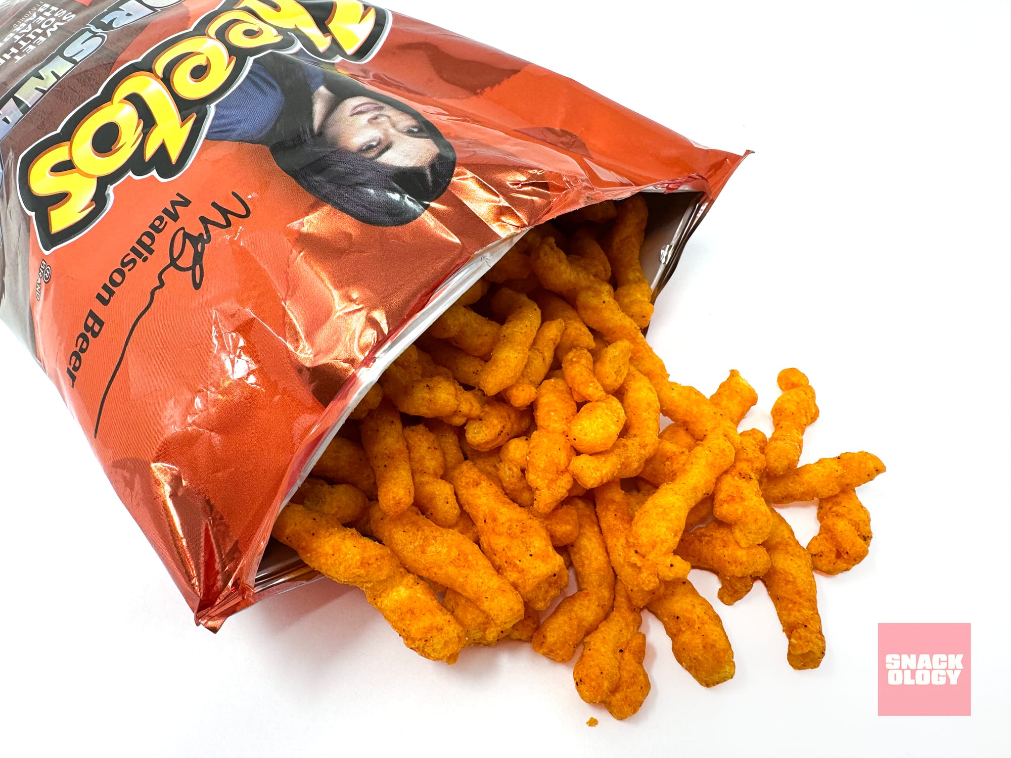Lay’s Sweet Southern Heat Barbecue on Cheetos Crunchy poured out