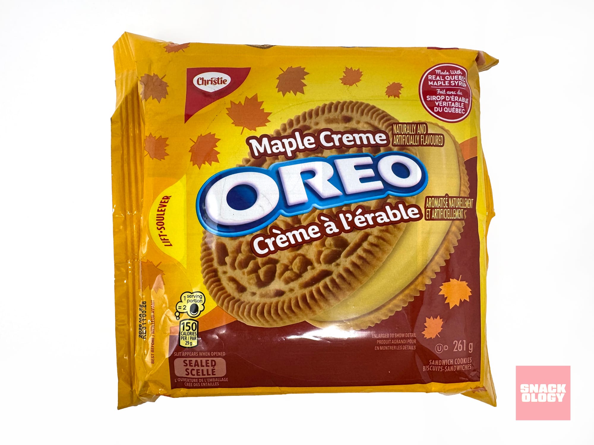 A package of Oreo Maple Creme cookies