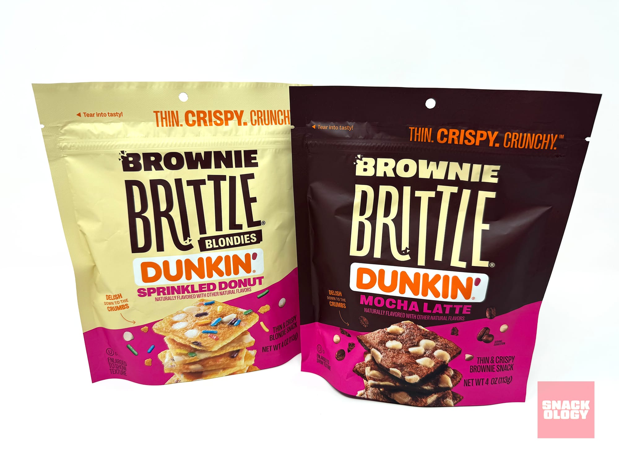 Brownie Brittle Blondies Dunkin Sprinkled Donut and Brownie Brittle Dunkin Mocha Latte