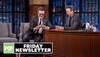 Popculturology Friday newsletter about Stephen Colbert and Seth Meyers